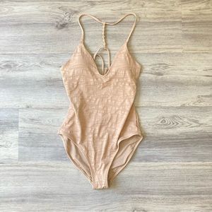 NWT Aerie | tan one piece bathing suit